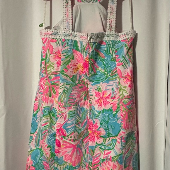 Lilly Pulitzer Vena Stretch Sheath Halter Dress in Pop Up Lily of the Jungle - Picture 8 of 13